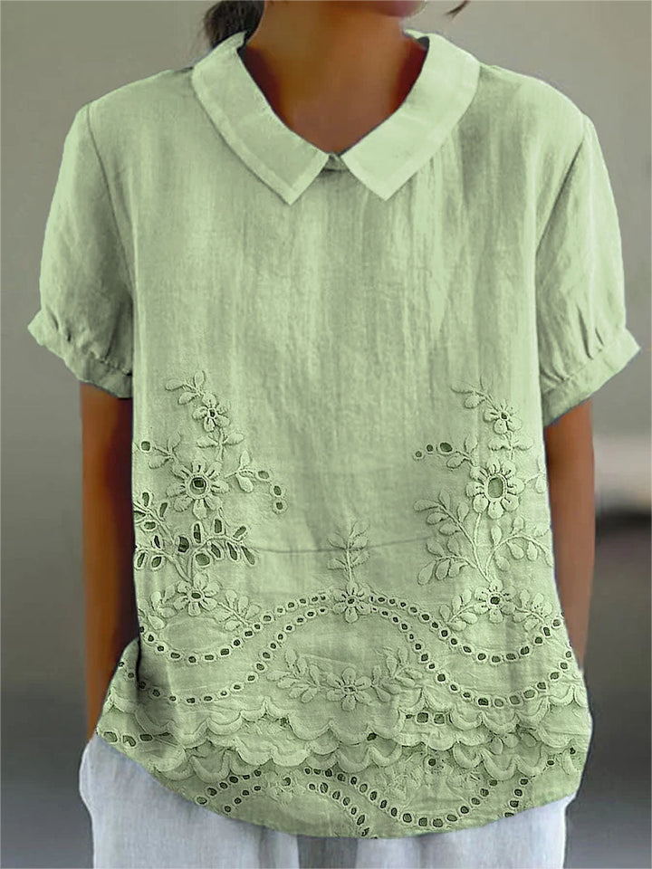 Lily | Floral Embroidered Shirt