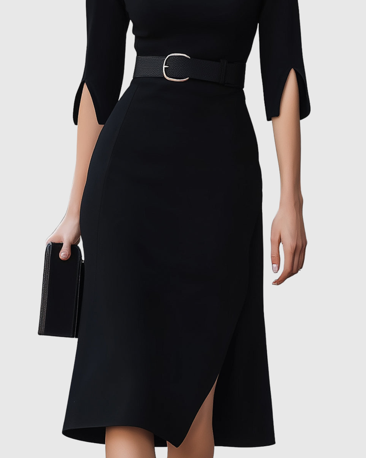 Blythewyn | Classic Black Midi Dress