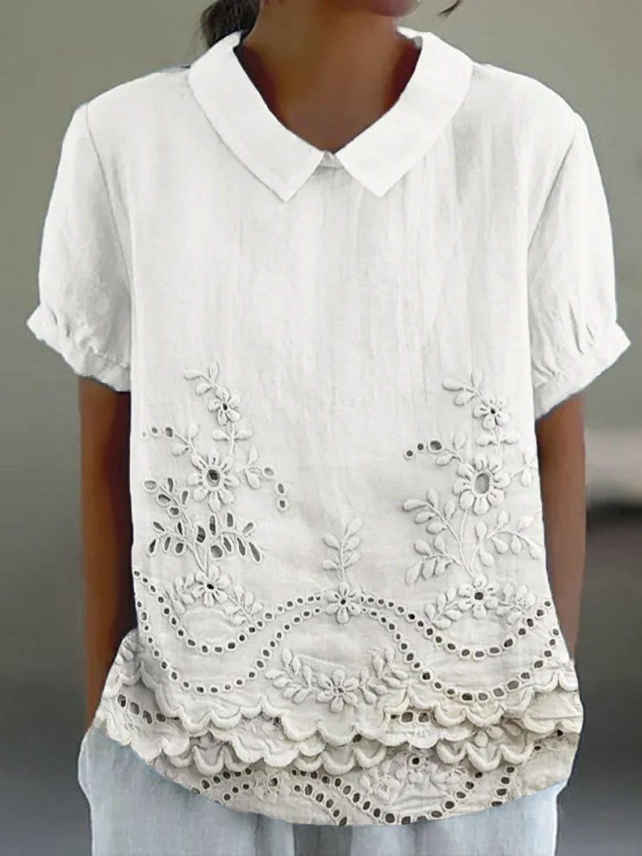 Lily | Floral Embroidered Shirt