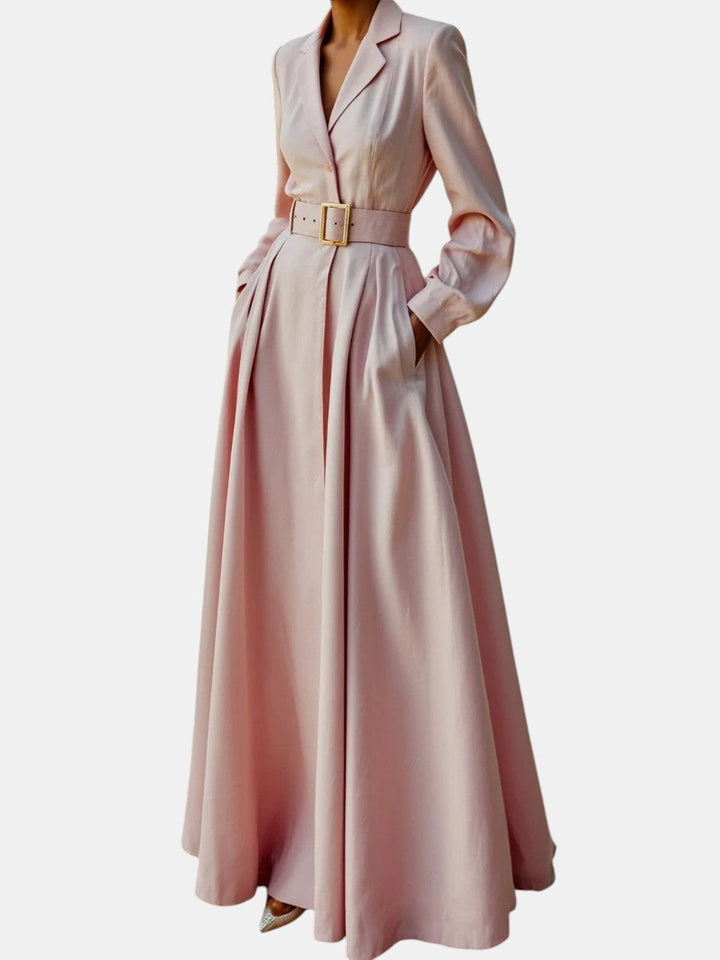 Ceryth | Elegant Pleated Blazer Midi Dress